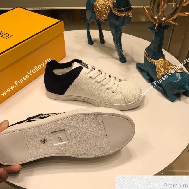 Fendi FF Logo Fabric Sneakers White 2019 (ANDI-9041658)