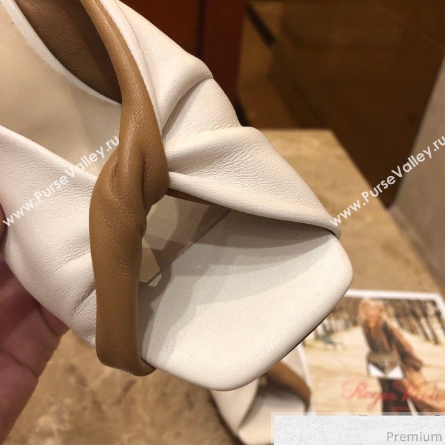 Fendi Soft Lambskin Heel Sabots Twist Sandals White 2019 (DLY-9041659)
