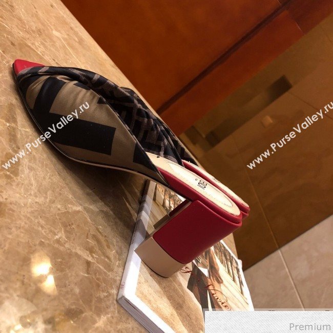 Fendi FF Logo Heel Sabots Twist Sandals 2019 (DLY-9041658)