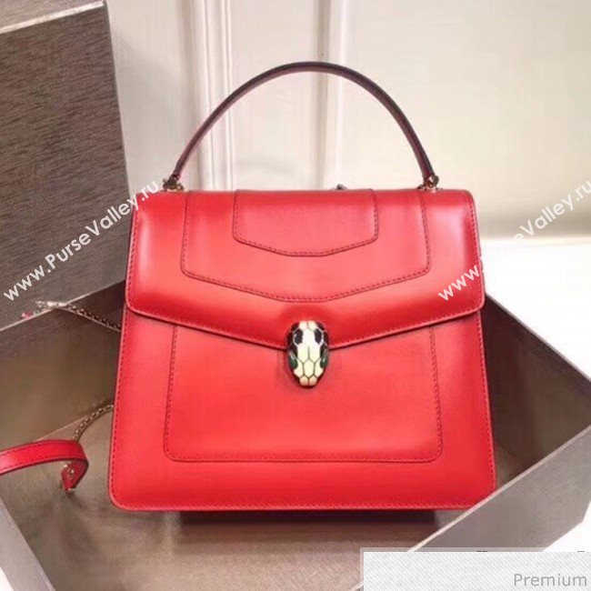 Bvlgari Serpenti Forever Flap Top Handle Bag 25cm Red (BGL-9041152)