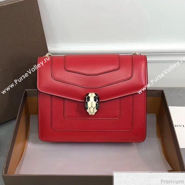 Bvlgari Serpenti Forever Flap Shoulder Bag 20cm Red (YKS-9041153)