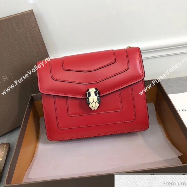 Bvlgari Serpenti Forever Flap Shoulder Bag 20cm Red (YKS-9041153)