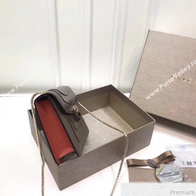 Bvlgari Serpenti Forever Love Flap Shoulder Bag 20cm Grey/Orange 2019 (BGL-9041154)