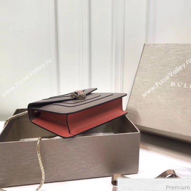 Bvlgari Serpenti Forever Love Flap Shoulder Bag 20cm Grey/Orange 2019 (BGL-9041154)