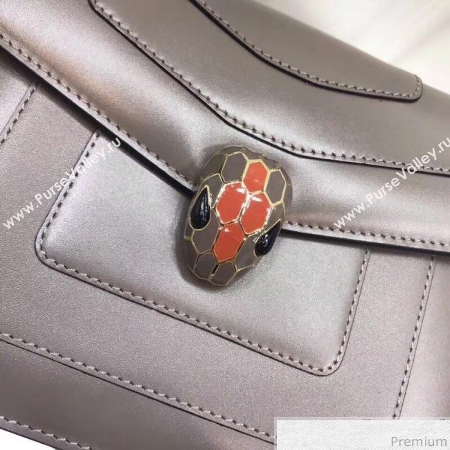 Bvlgari Serpenti Forever Love Flap Shoulder Bag 20cm Grey/Orange 2019 (BGL-9041154)