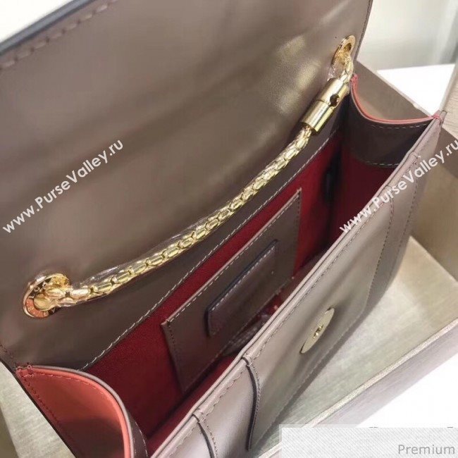 Bvlgari Serpenti Forever Love Flap Shoulder Bag 20cm Grey/Orange 2019 (BGL-9041154)