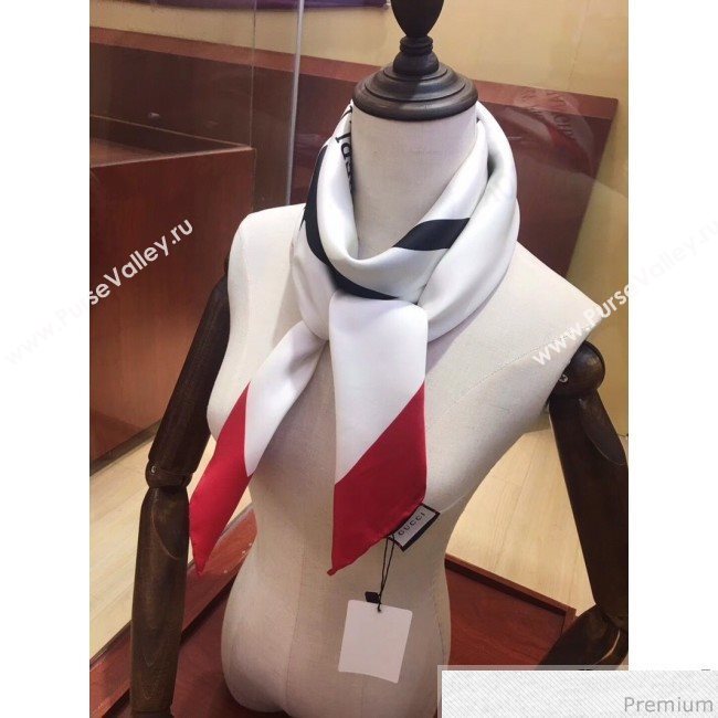 Gucci Silk Square Scarf with Gucci Cities 110x110cm Red 2019 (HXS-9031318)