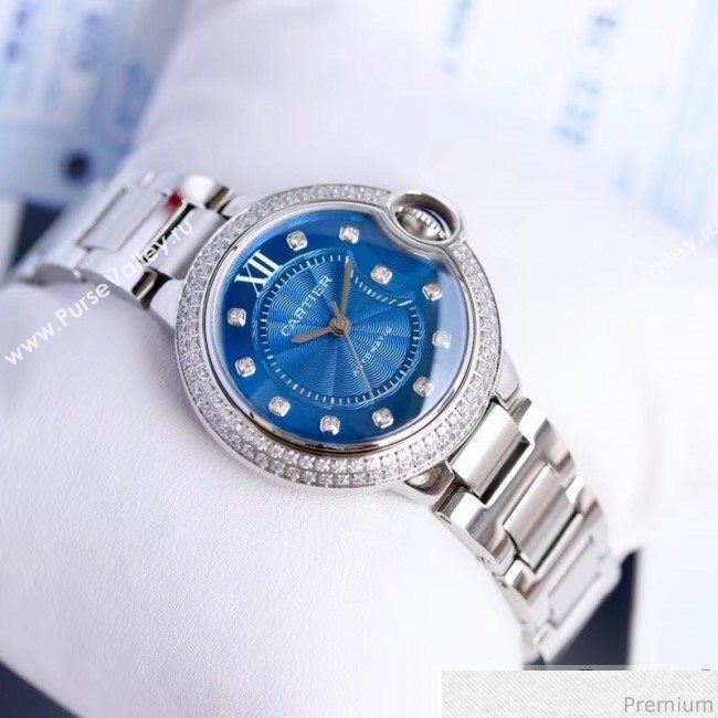 Cartier Classic Mechanical Watch Blue 33MM 06 2019 (KN-9041198)