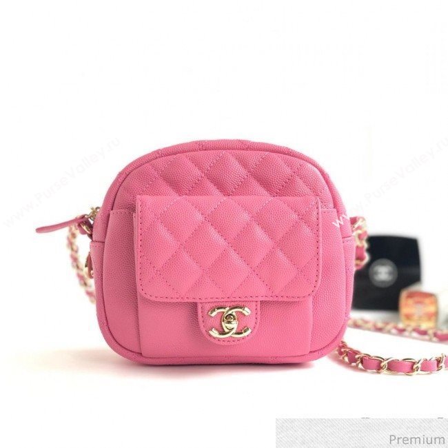 Chanel Small Camera Case Bag in Grained Calfskin AS0005 Pink 2019 (YD-9031424)