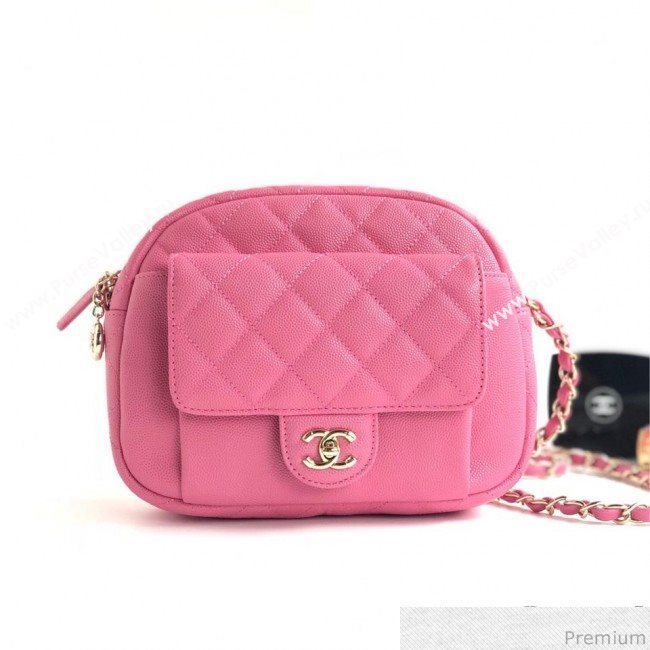 Chanel Large Camera Case Bag in Grained Calfskin AS0005 Pink 2019 (YD-9031425)