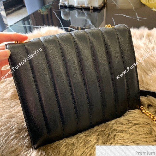 Saint Laurent Vicky Chain Wallet in Quilted Lambskin 554125 Black 2019 (WMJ-9041323)