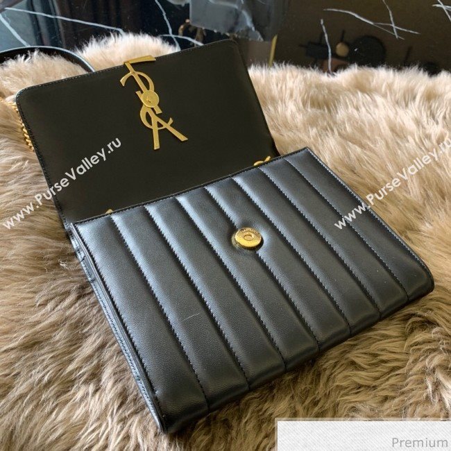 Saint Laurent Vicky Chain Wallet in Quilted Lambskin 554125 Black 2019 (WMJ-9041323)