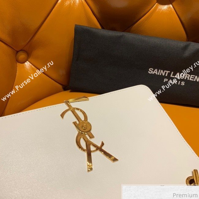 Saint Laurent Vicky Chain Wallet in Quilted Lambskin 554125 White 2019 (WMJ-9041324)