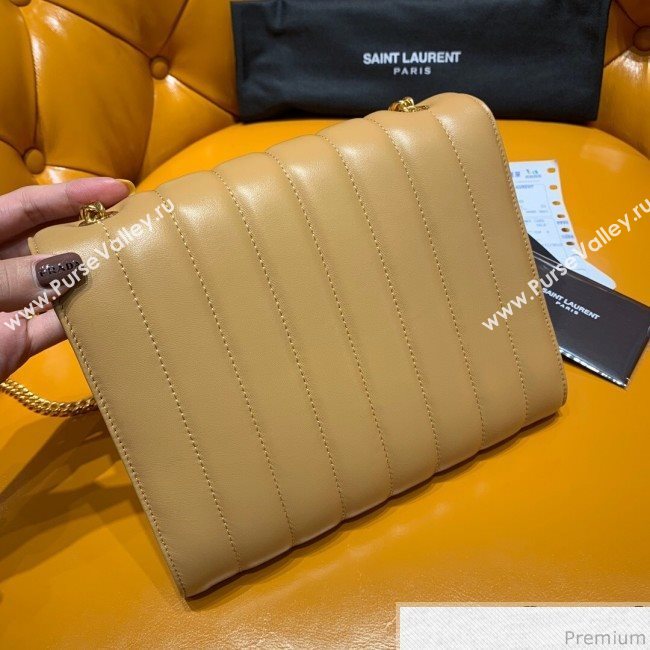 Saint Laurent Vicky Chain Wallet in Quilted Lambskin 554125 Apricot 2019 (WMJ-9041325)