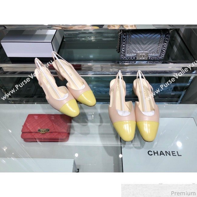Chanel Heel Slingbacks Ballerina G31319 Yellow 2019 (XO-9041622)