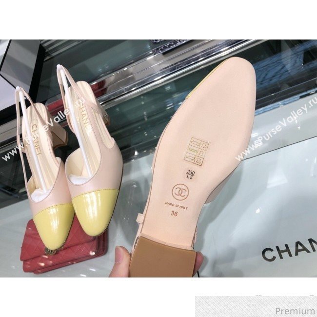 Chanel Flat Slingbacks Ballerina G31319 Yellow 2019 (XO-9041618)