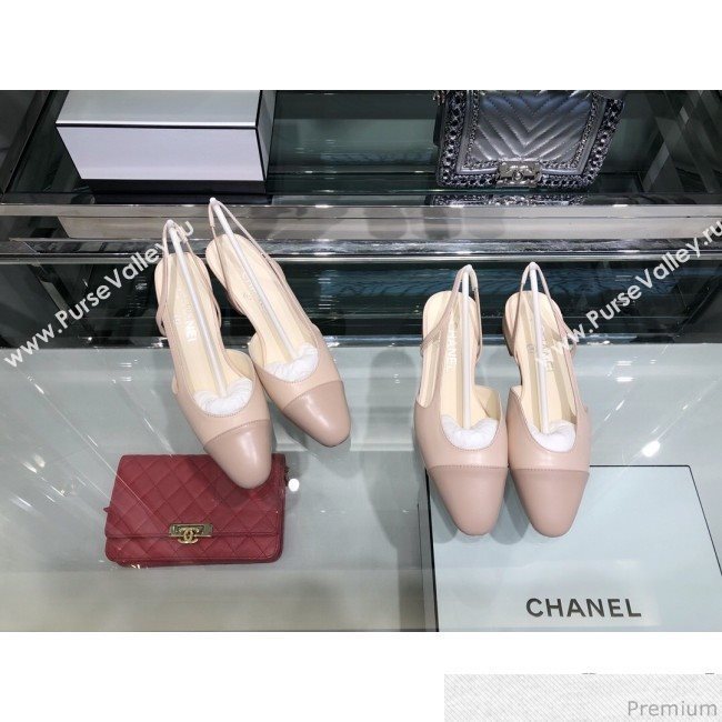 Chanel Heel Slingbacks Ballerina G31319 Light Pink 2019 (XO-9041624)
