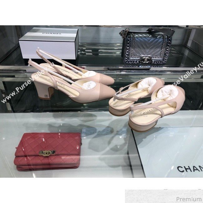 Chanel Flat Slingbacks Ballerina G31319 Light Pink 2019 (XO-9041620)
