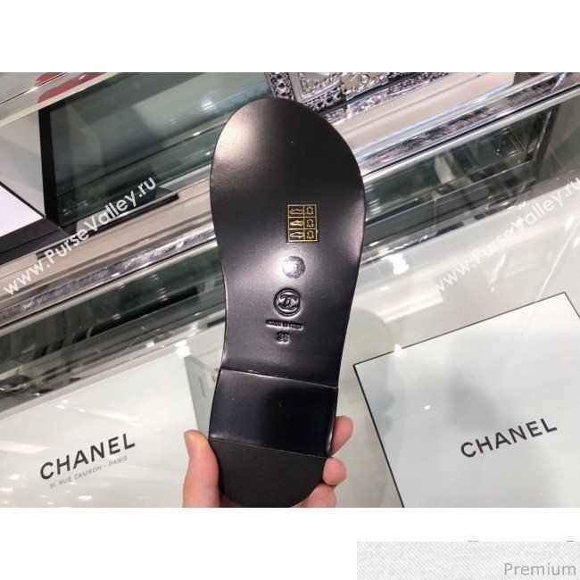 Chanel Cord Flat Sandals G34155 Black 2019 (XO-9041626)