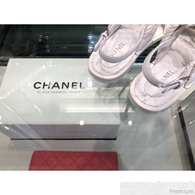 Chanel Cord Flat Sandals G34155 White 2019 (XO-9041627)