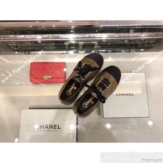 Chanel Metallic Pearls Lace-ups Sneakers G32357 Gold 2019 (XO-9041634)