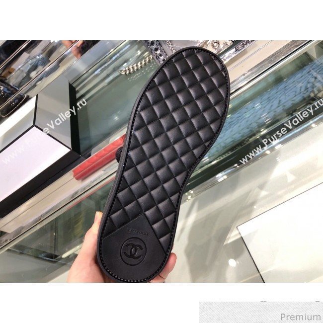 Chanel Patent Calfskin Pearls Lace-ups Sneakers G32357 Black 2019 (XO-9041633)