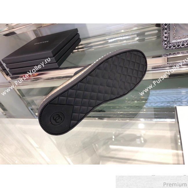 Chanel Metallic Crinkle Pearls Lace-ups Sneakers G32357 Gold 2019 (XO-9041635)