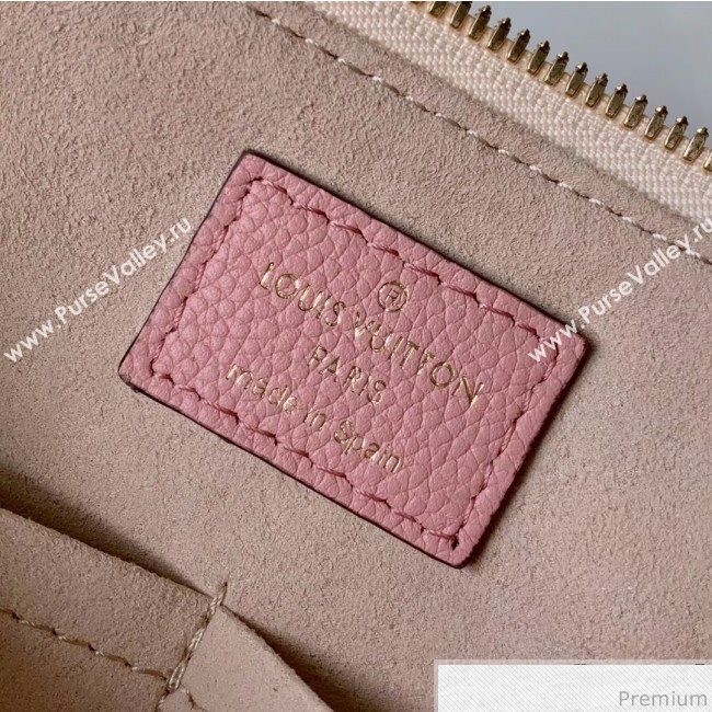 Louis Vuitton V Tote BB Monogram Empreinte Leather M44455 Pink/Creme Beige 2019 (FANG-9041137)