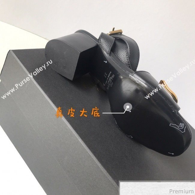 Valentino Go Logo Calfskin Heel Sandals Black 2019 (HZJ-9041642)