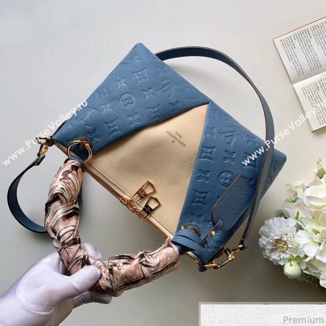Louis Vuitton V Tote BB Monogram Empreinte Leather M44419 Blue 2019 (FANG-9041138)