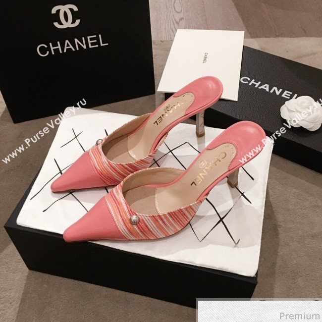 Chanel Pointed Heel Mules Pink 2019 (KL-9041645)