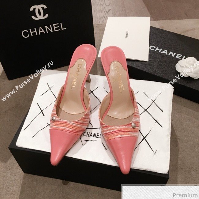 Chanel Pointed Heel Mules Pink 2019 (KL-9041645)