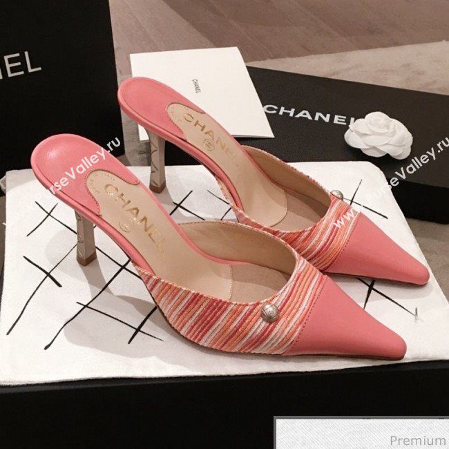 Chanel Pointed Heel Mules Pink 2019 (KL-9041645)