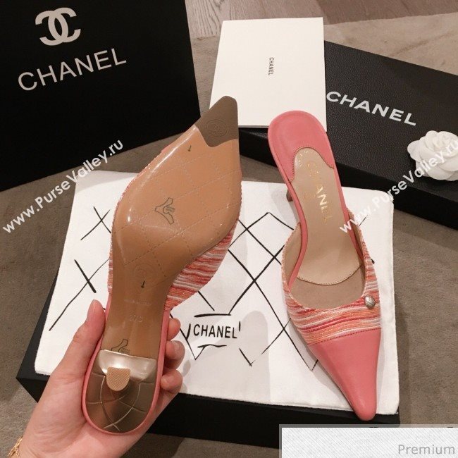 Chanel Pointed Heel Mules Pink 2019 (KL-9041645)