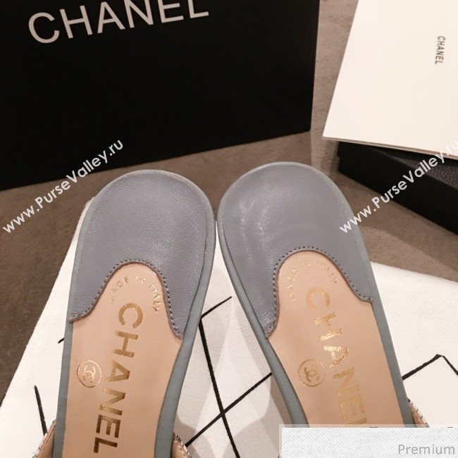 Chanel Pointed Heel Mules Light Gray 2019 (KL-9041646)