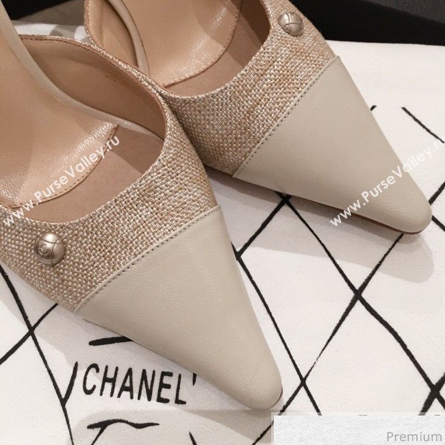 Chanel Pointed Heel Mules Pale Gray 2019 (KL-9041647)