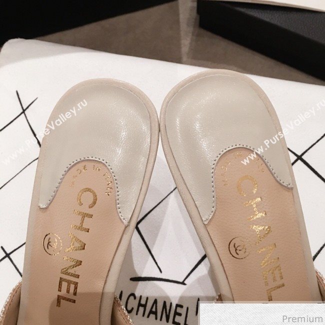 Chanel Pointed Heel Mules Pale Gray 2019 (KL-9041647)