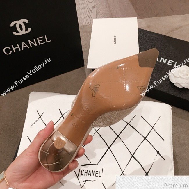 Chanel Pointed Heel Mules Pale Gray 2019 (KL-9041647)