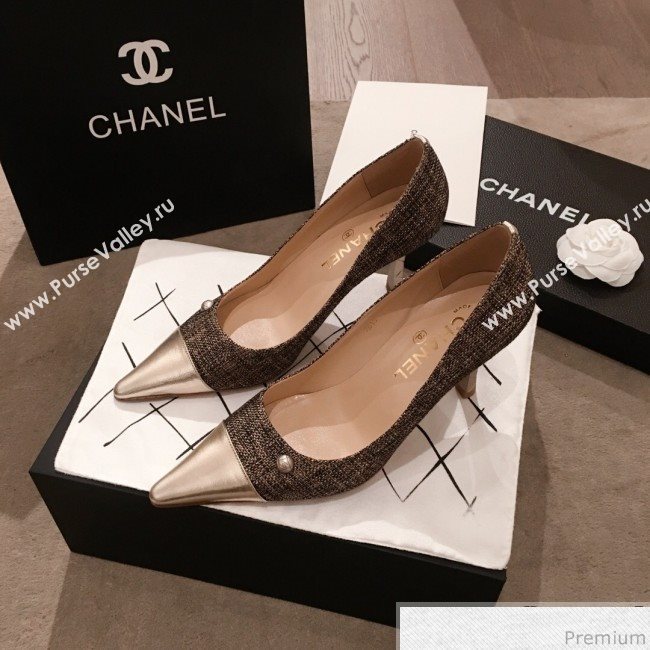 Chanel Pointed Heel Pump Gold 2019 (KL-9041648)