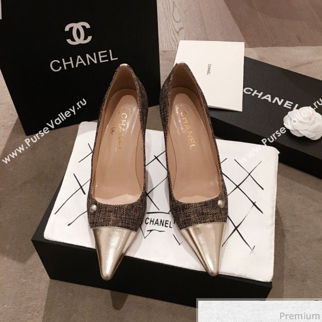 Chanel Pointed Heel Pump Gold 2019 (KL-9041648)