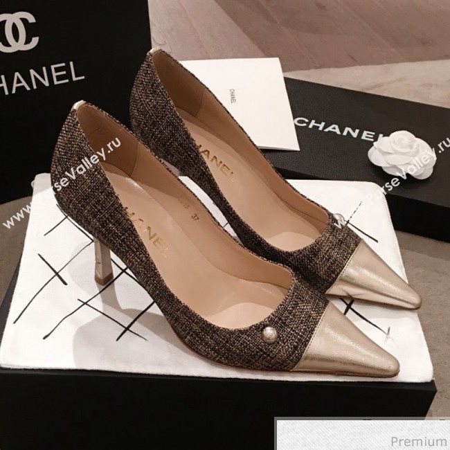 Chanel Pointed Heel Pump Gold 2019 (KL-9041648)