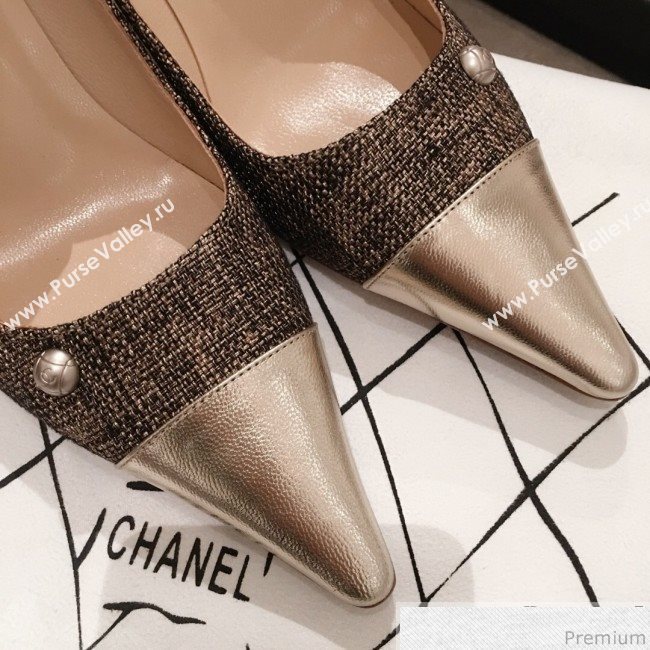 Chanel Pointed Heel Pump Gold 2019 (KL-9041648)