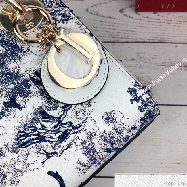 Dior Mini Lady Dior in Toile de Jouy Embroidered Bag Blue 2019 (XYD-9031520)