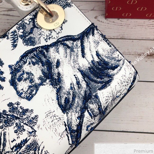 Dior Mini Lady Dior in Toile de Jouy Embroidered Bag Blue 2019 (XYD-9031520)
