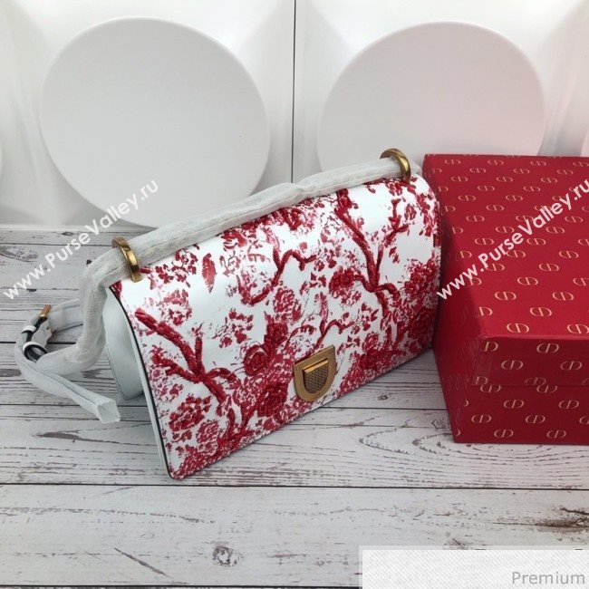 Dior Diorama in Hortensia Flower Embroidered Bag Red 2019 (XYD-9031524)