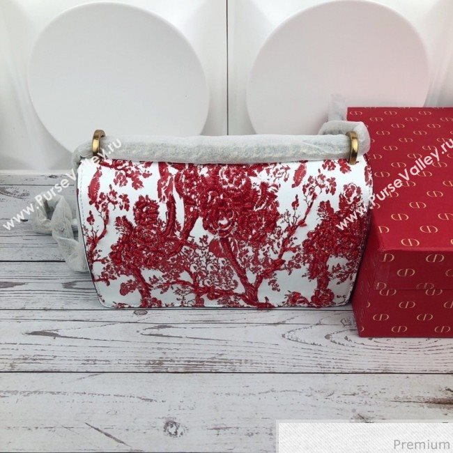 Dior Diorama in Hortensia Flower Embroidered Bag Red 2019 (XYD-9031524)