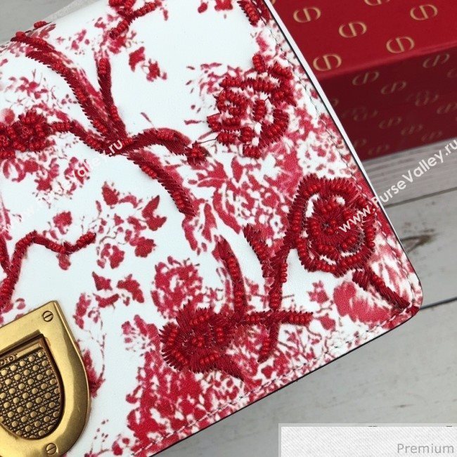 Dior Diorama in Hortensia Flower Embroidered Bag Red 2019 (XYD-9031524)