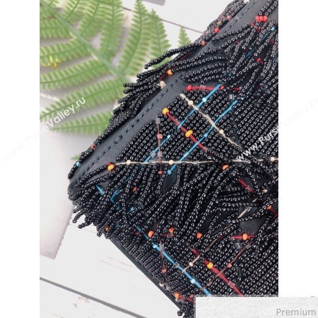 Dior Mini Lady Dior Bag with Beads Tassel Black 2018 (XYD-9031525)