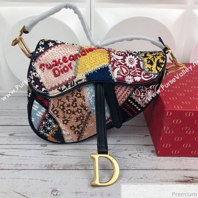 Dior Saddle Bag in Embroidered Calfskin 2019 (XYD-9031529)