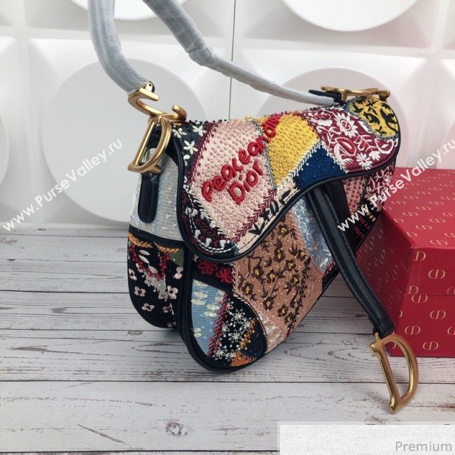 Dior Saddle Bag in Embroidered Calfskin 2019 (XYD-9031529)